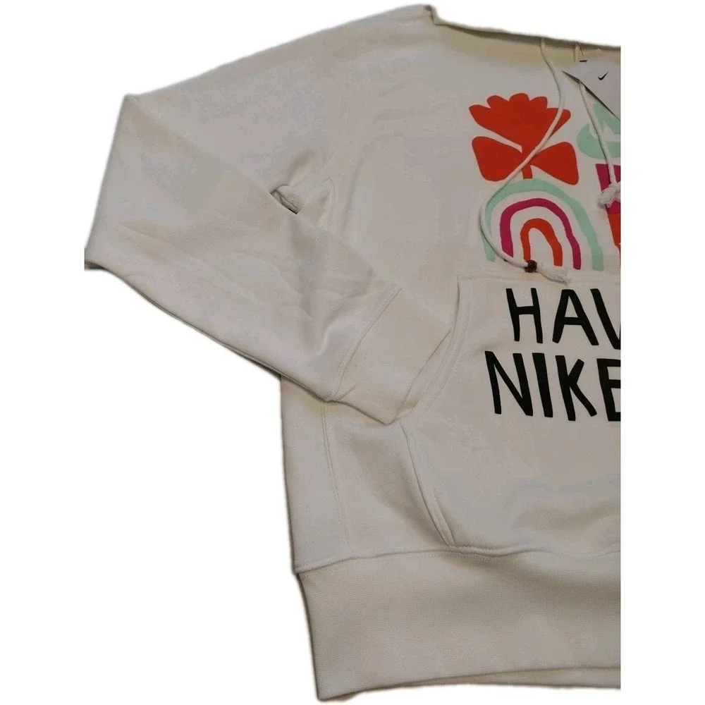 Nike‎ Have a Nike Day French Terry Pullover Hoodie White Mens Size Large